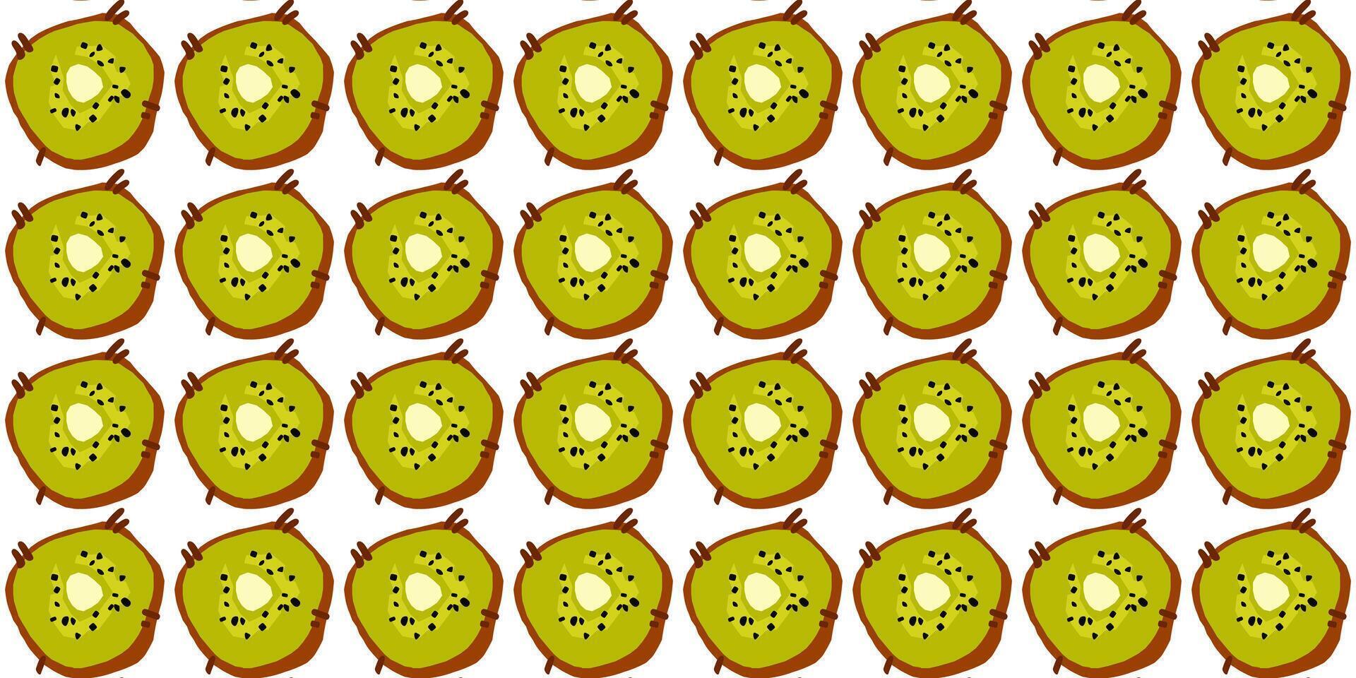 Seamless Cartoon Kiwi Slice Patter vector