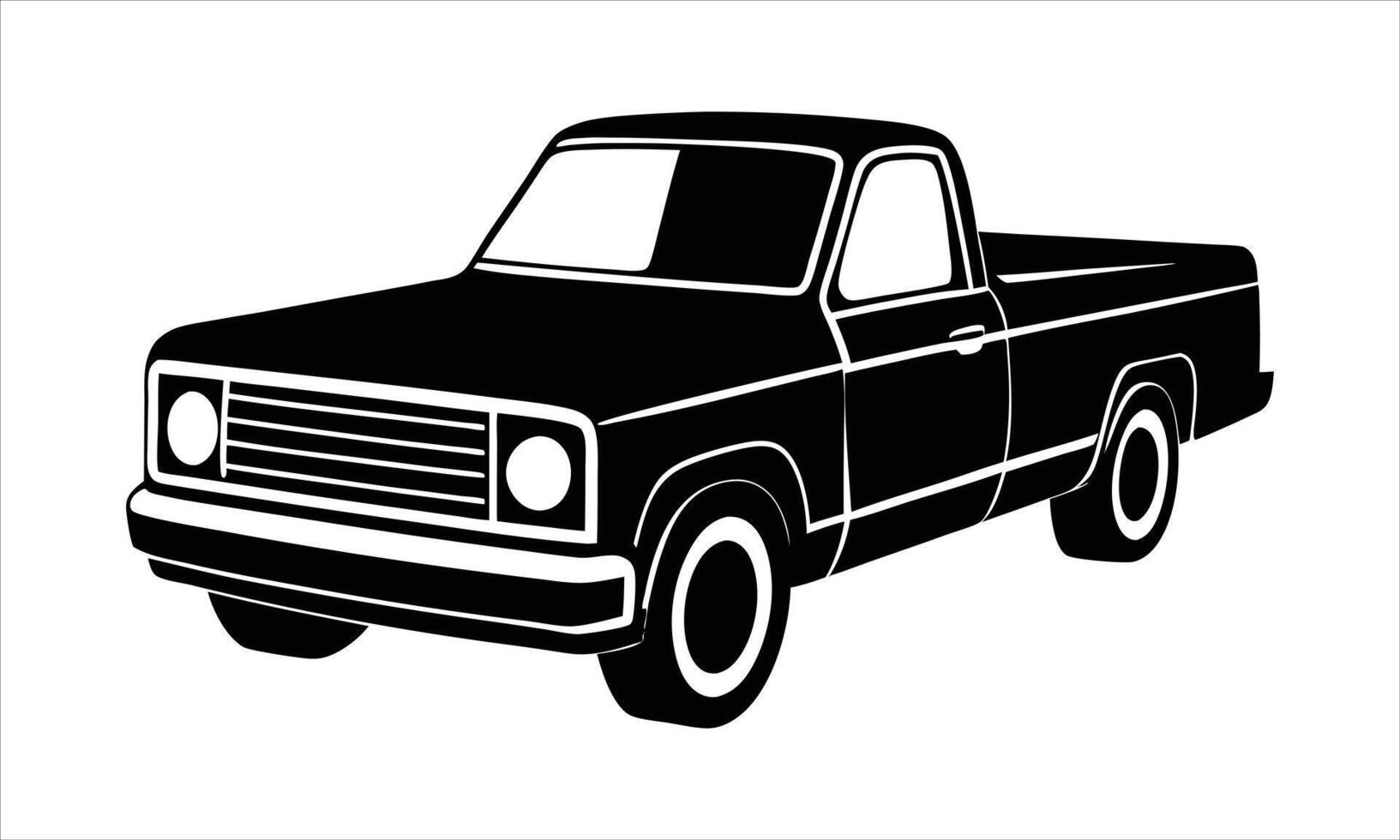 Pickup Truck Simple Vehicle Icon Graphic Design vector