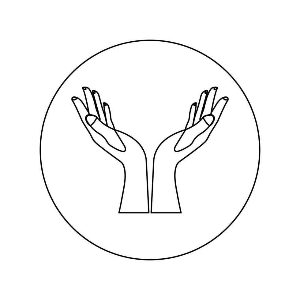 Modern minimalist one line art of a hand icon vector