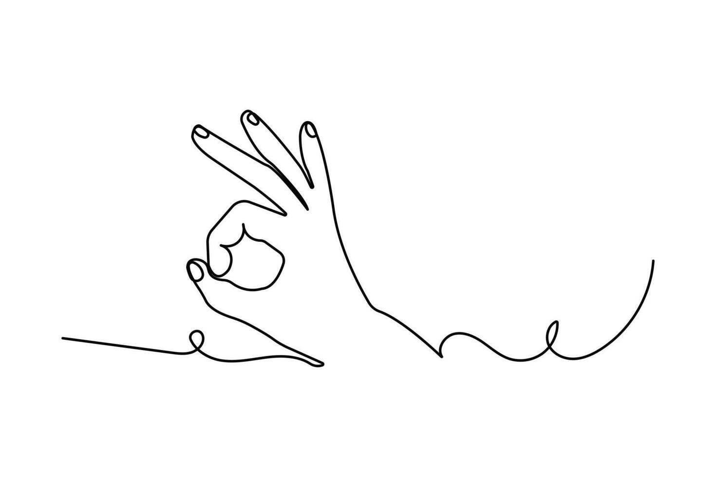 Artistic one line minimalist hand illustration vector