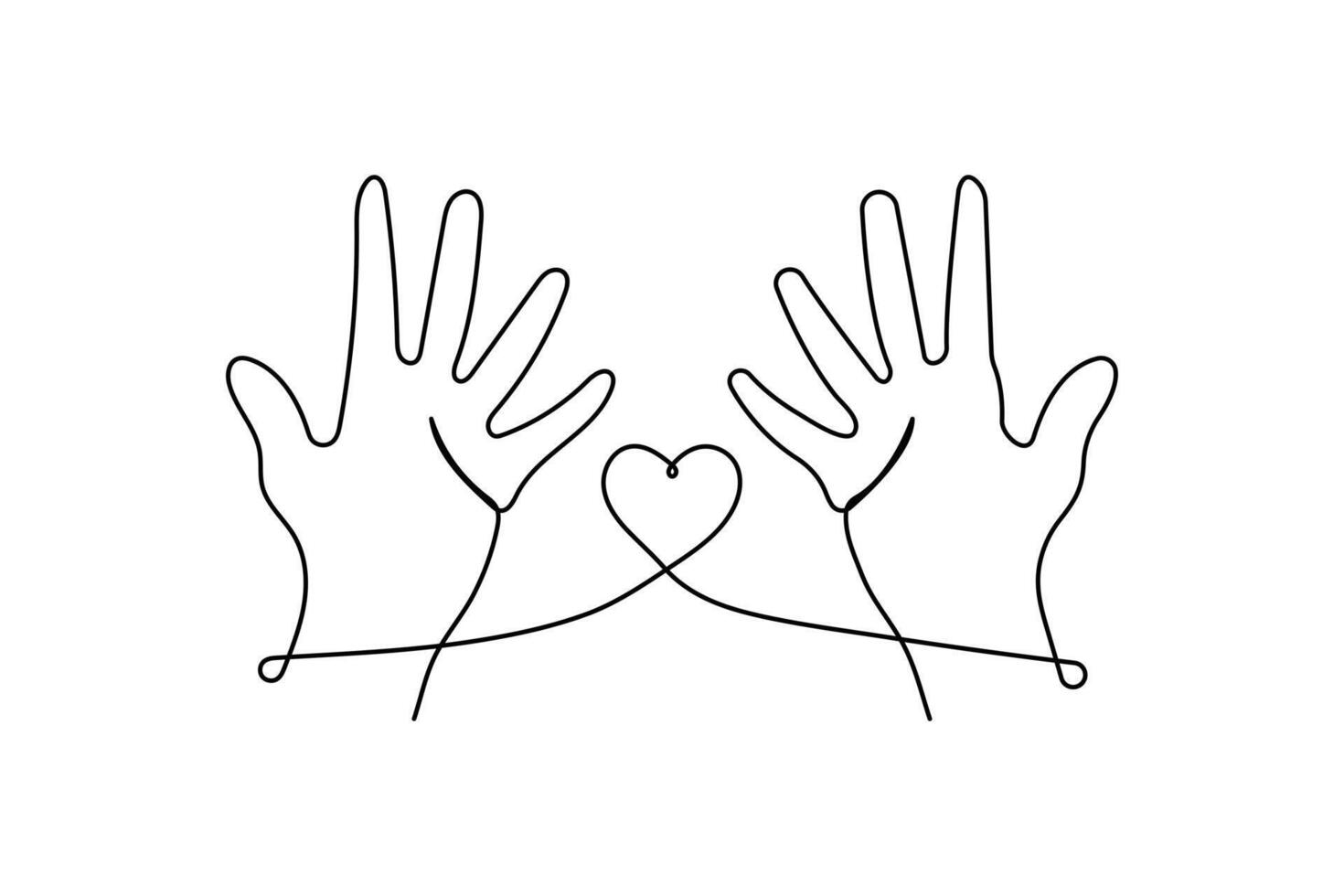 Elegant continuous line art hand in minimalist style vector