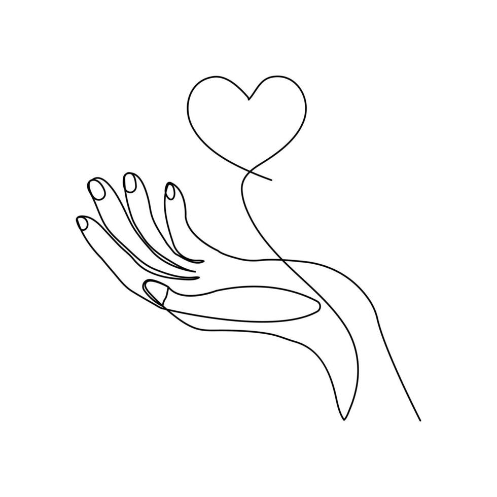 Minimalist hand gesture art with single line drawing vector