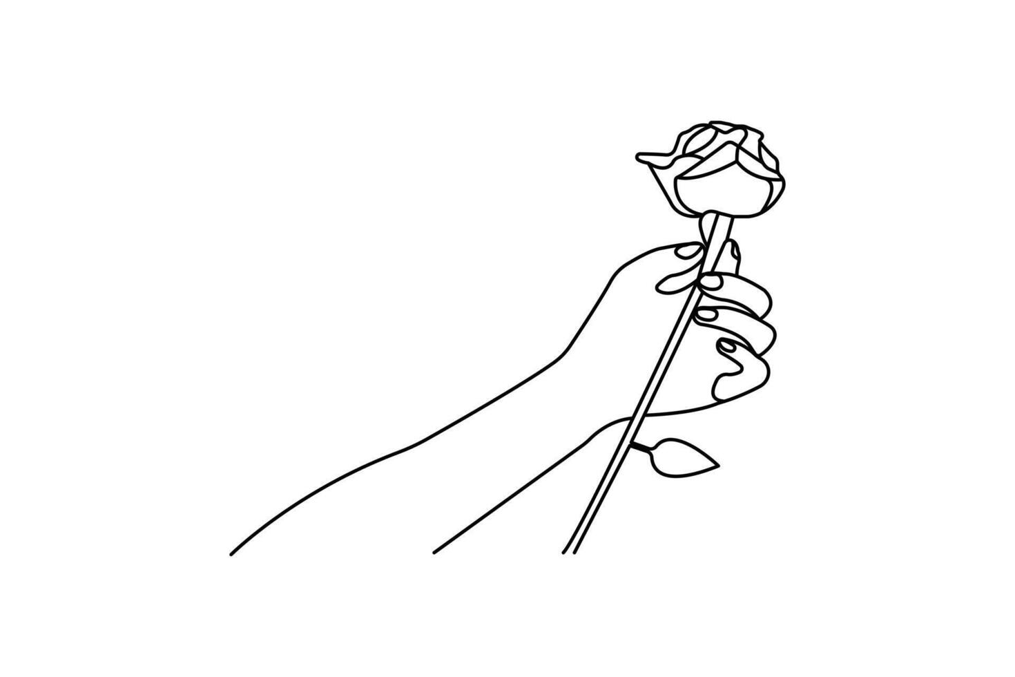 Minimal continuous line art of a simple hand vector