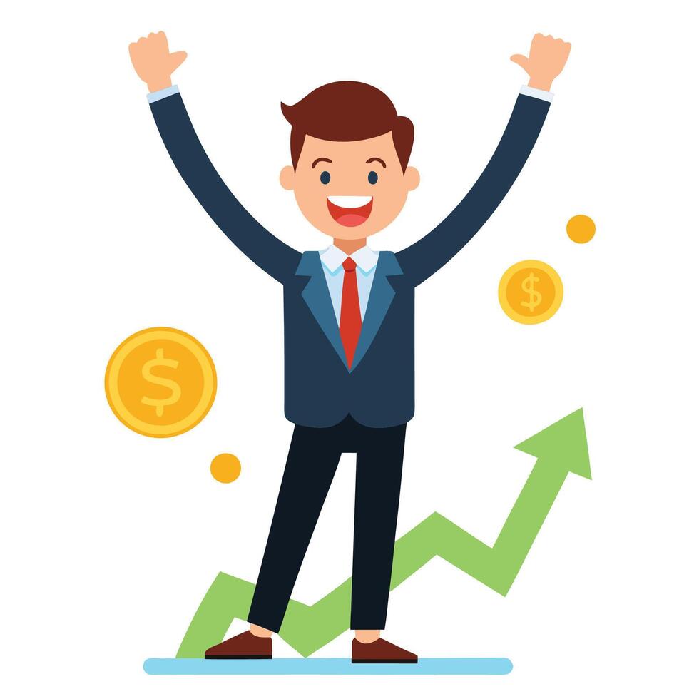 Smiling Financial Advisor as Money Flies vector