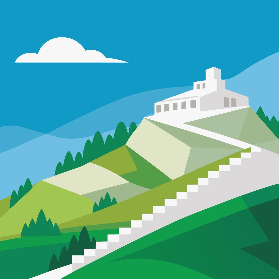 Hillside Bliss and Beauty vector