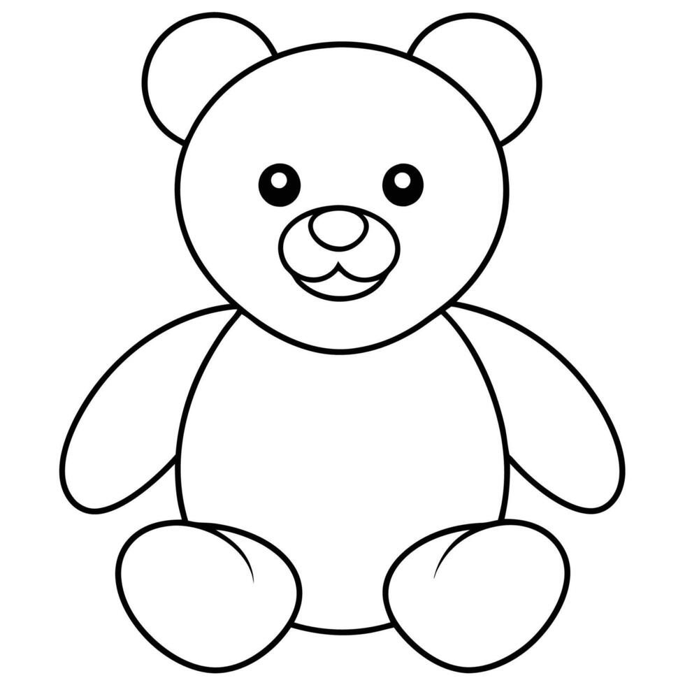 Bear Line Drawing Minimal Style vector