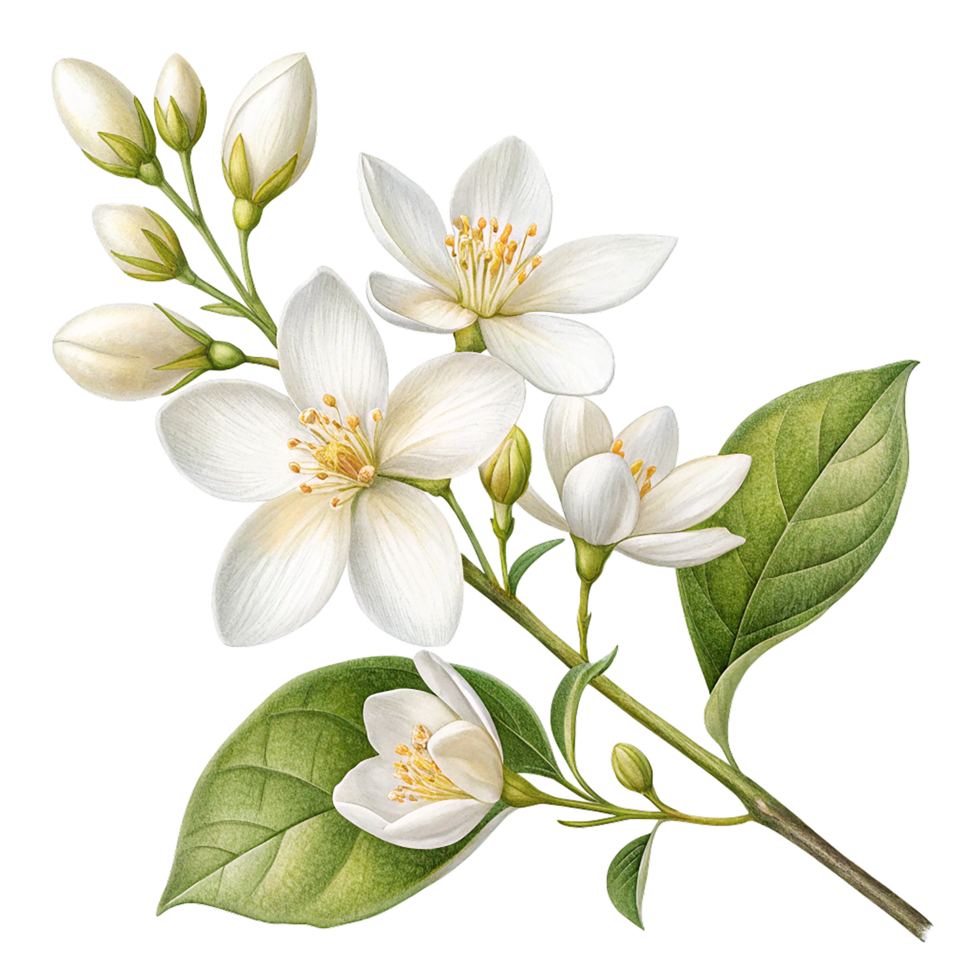 Beautiful white lily of the valley bouquet, a spring floral bloom isolated from nature, jasmine flower png