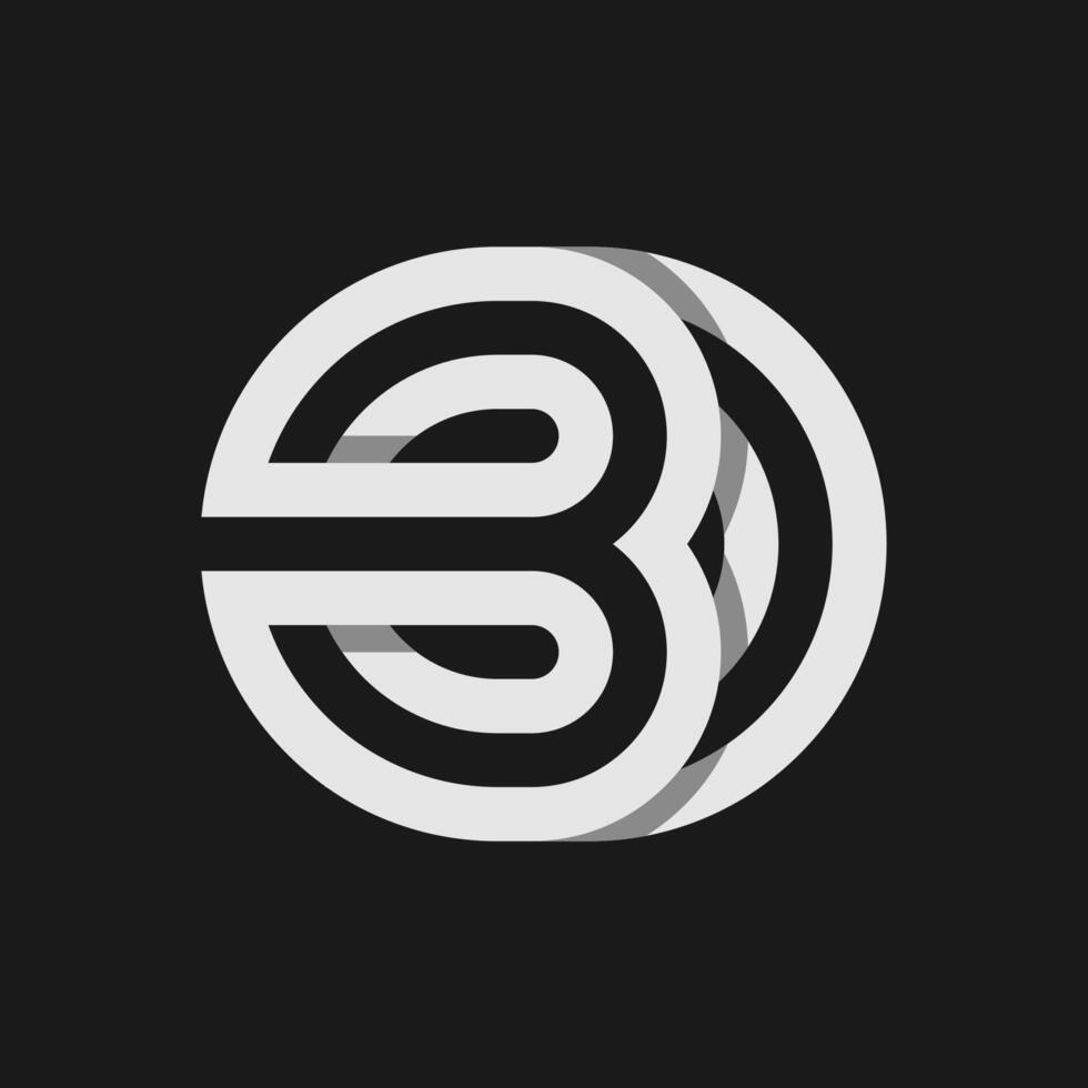 Geometric Letter OB or BO Monogram Logo design vector