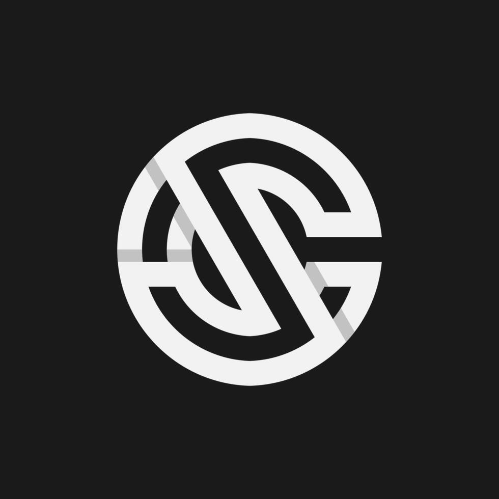 Geometric Letter SC or CS Monogram Logo design vector