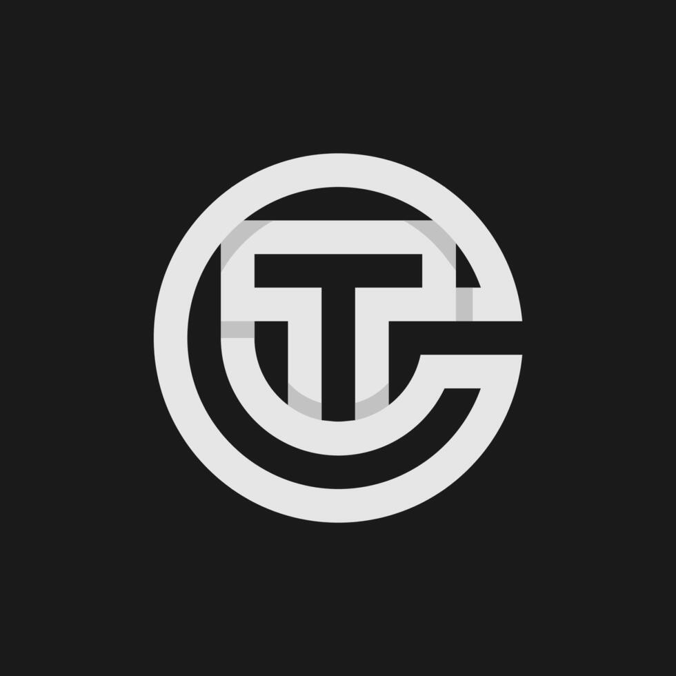 Geometric Letter CT or TC Monogram Logo design vector