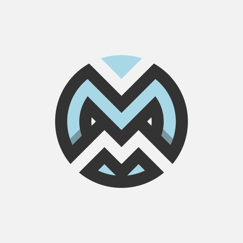 Geometric Letter MM Monogram Logo design vector