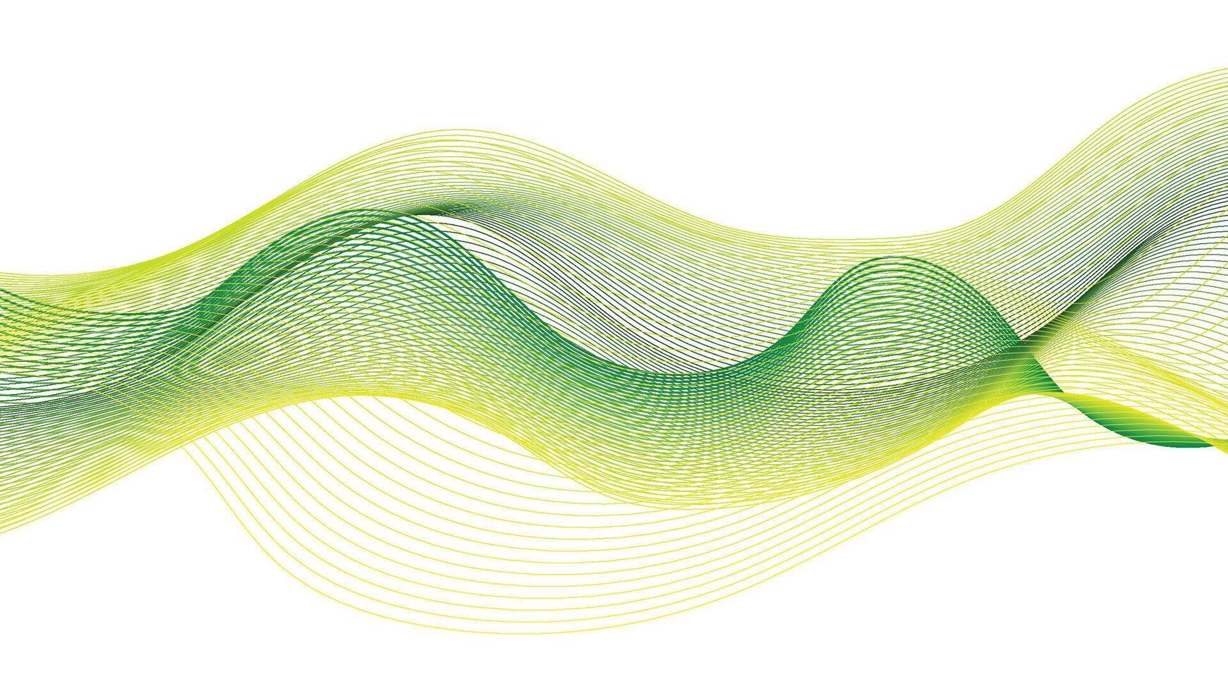 Futuristic Green and Yellow Wave Background Design vector