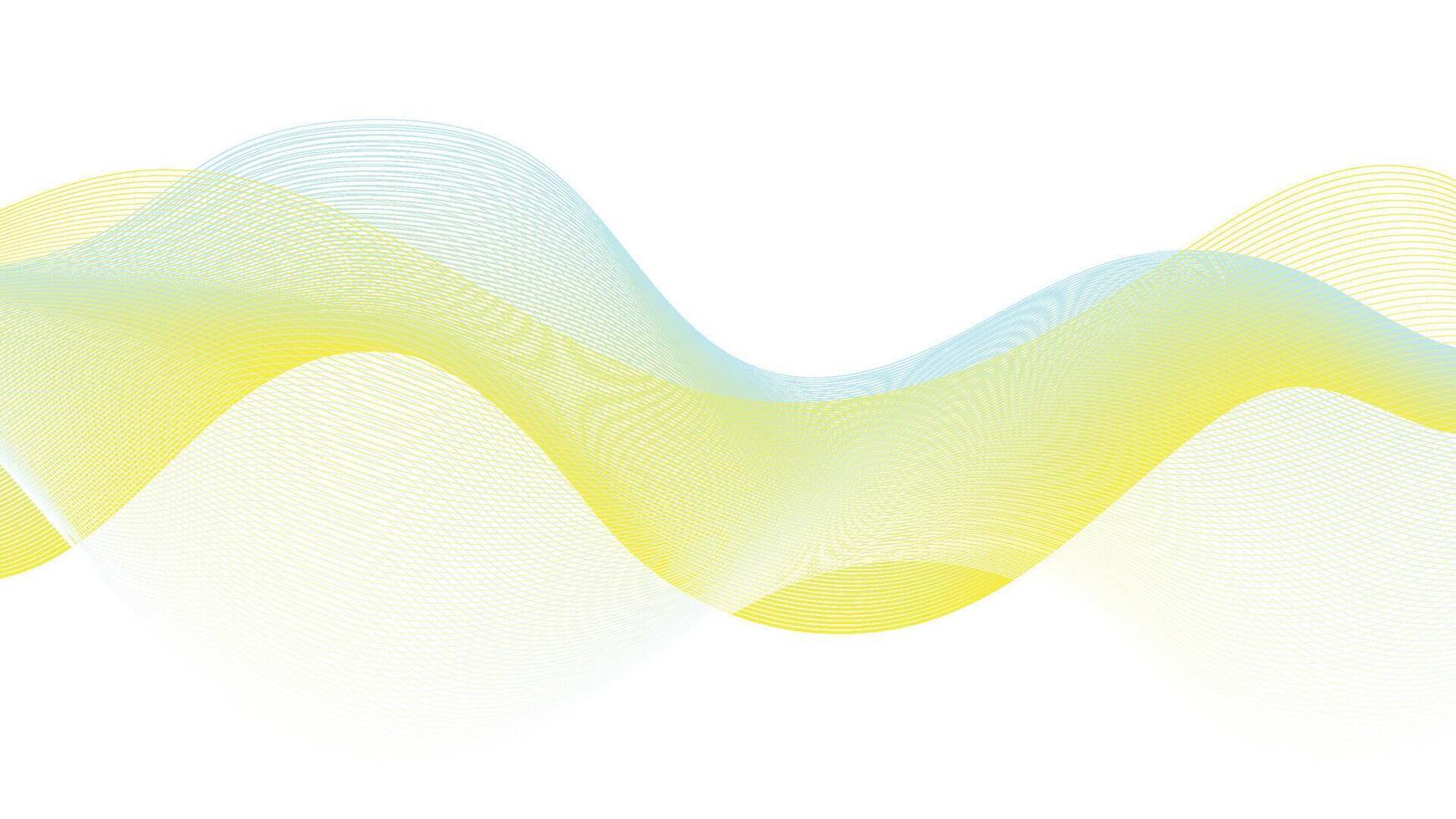 Fluid Gradient Waves in Blue and Yellow on White Background vector