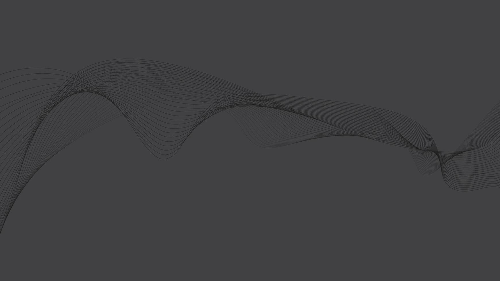 Dark Grey Wave Background with Smooth Abstract Lines vector