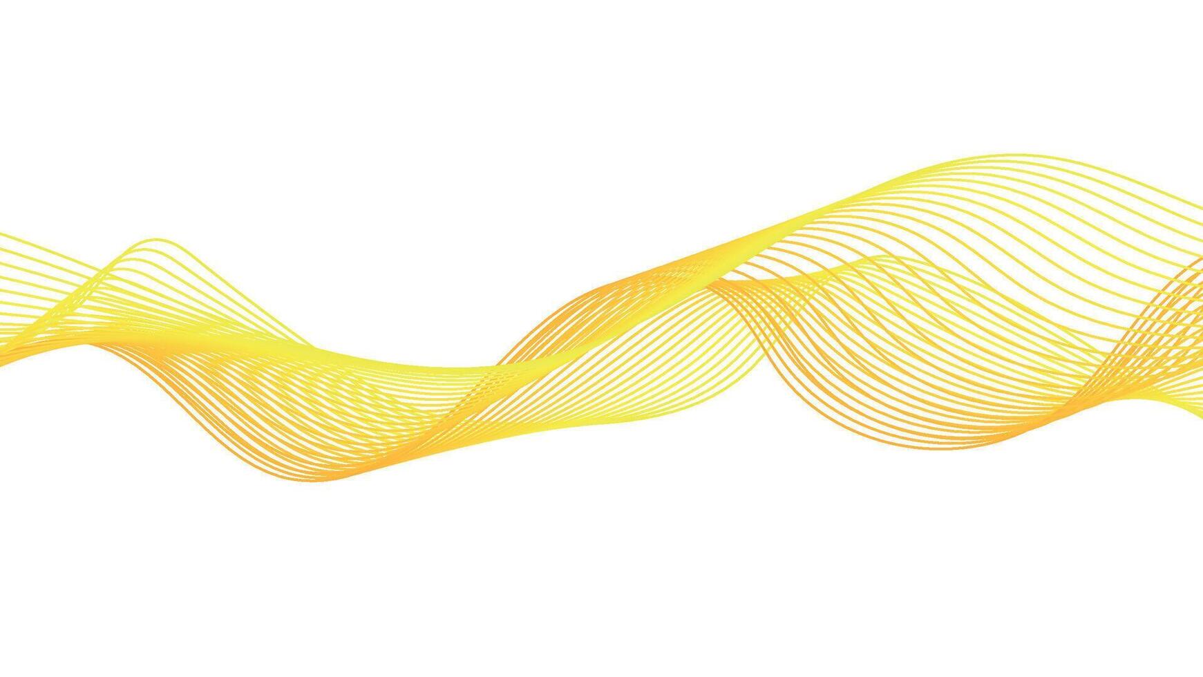 Vibrant Yellow Flowing Wave Design on White Background vector