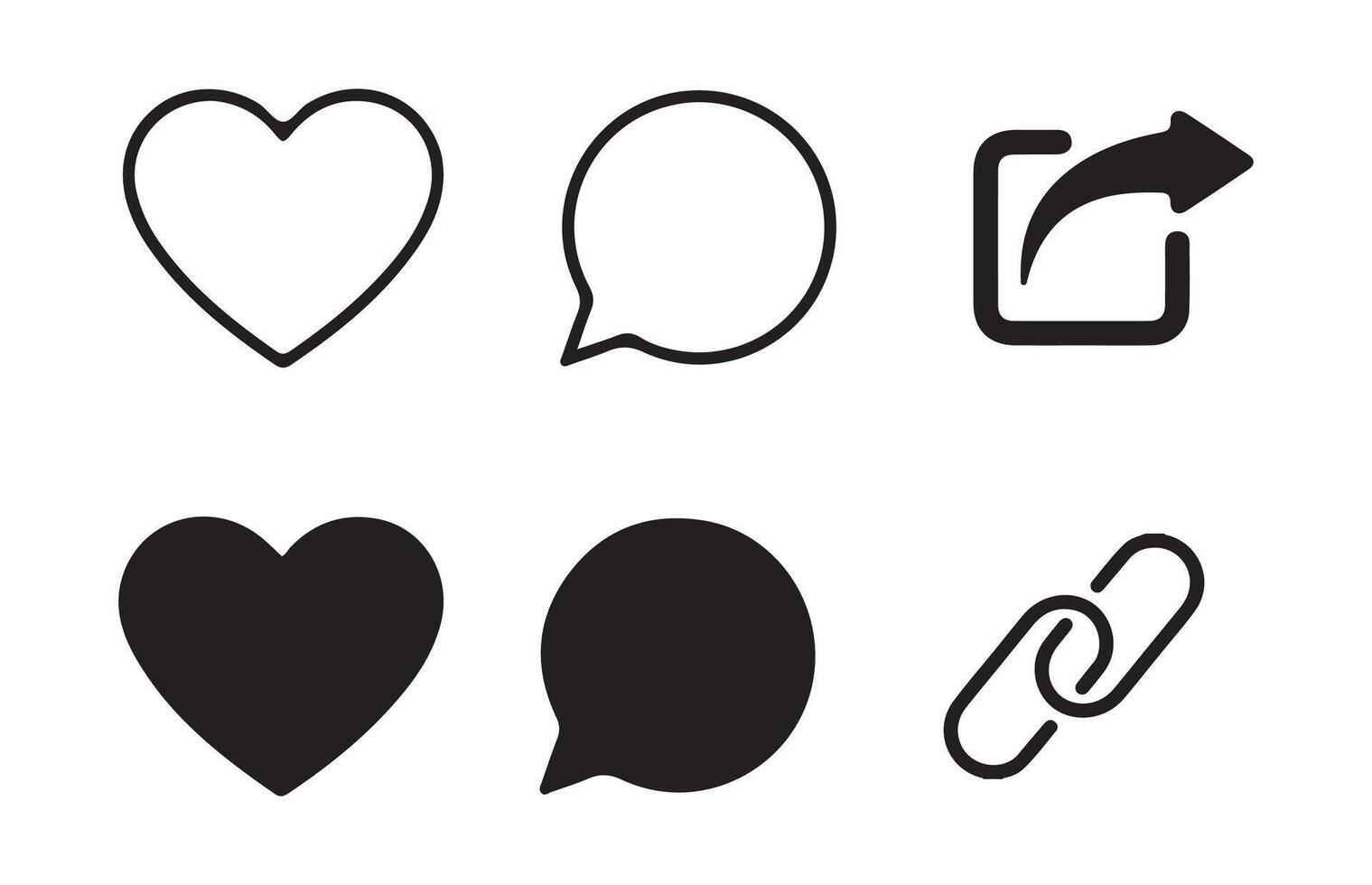 love, share, comment icon vector