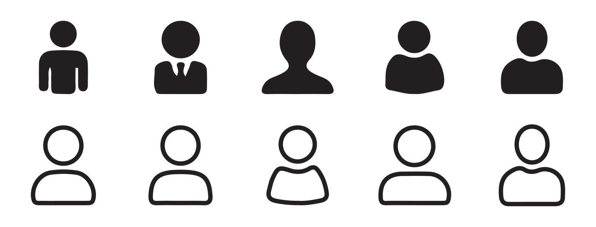 User icon set. Profile icons vector