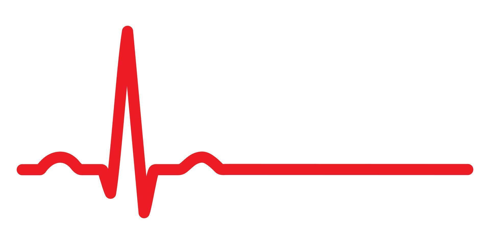 Ecg heart beat line. heart beat sinus rhythm line. illustration icon. Isolated on white background vector