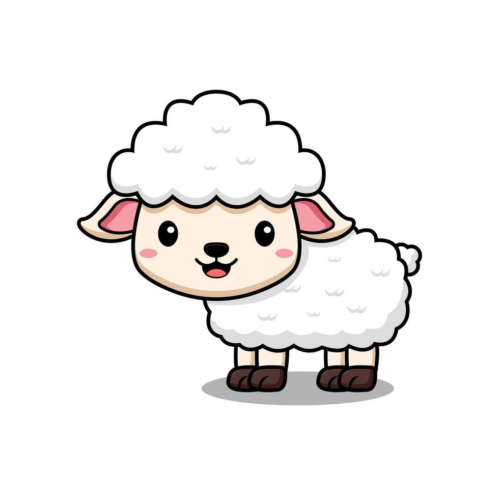 Cute Sheep Eid Al Adha Animal Character Icon Illustration. Flat Cartoon Style Suitable for Web Landing Page, Banner, Sticker, Card vector