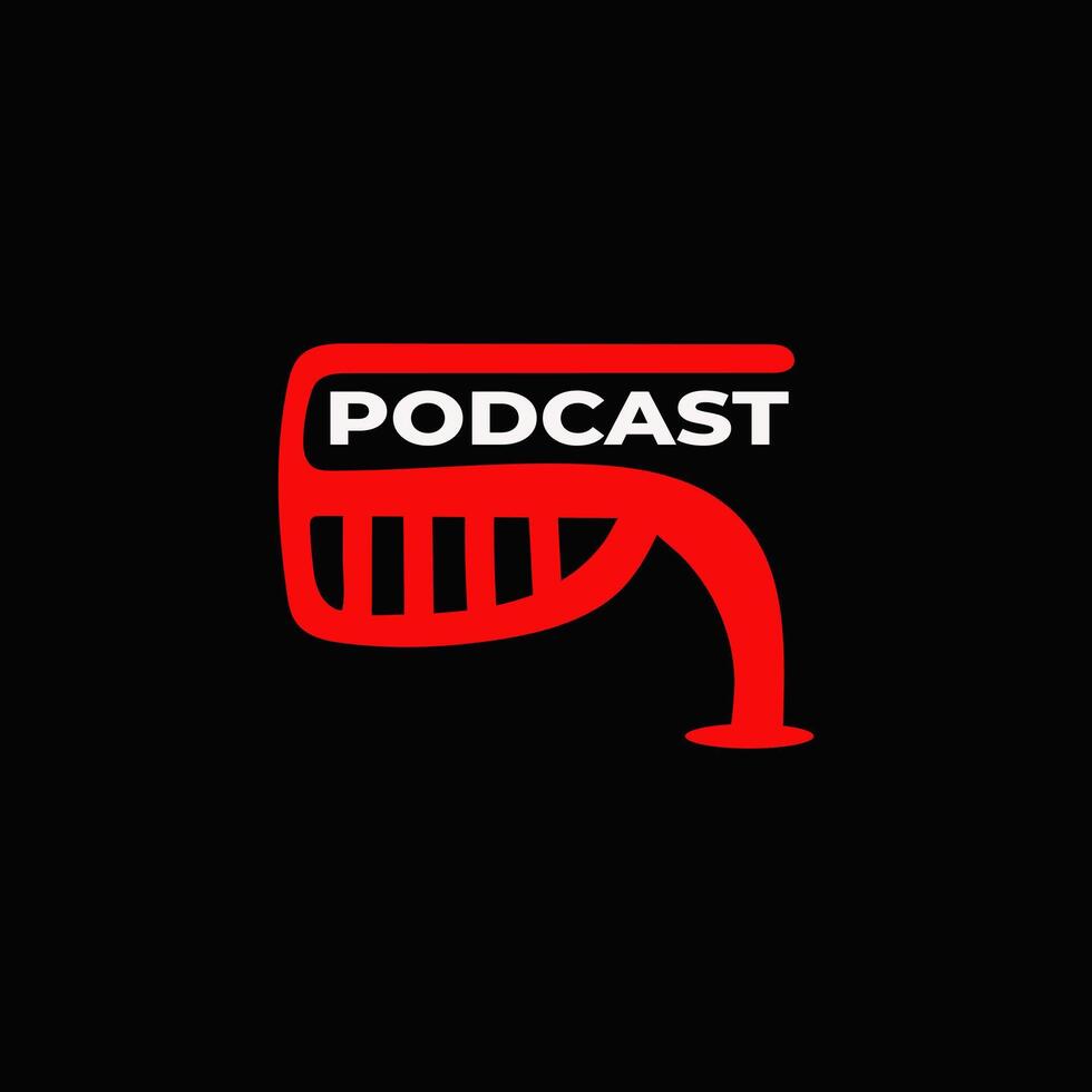 Minimalist Podcast Logo Design for Dialogue and Communication Elegant vector