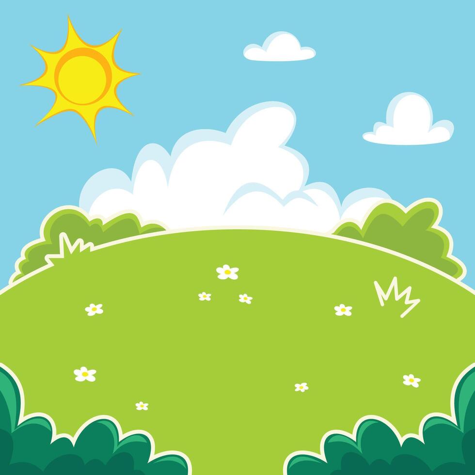 bright sunny day cartoon background vector