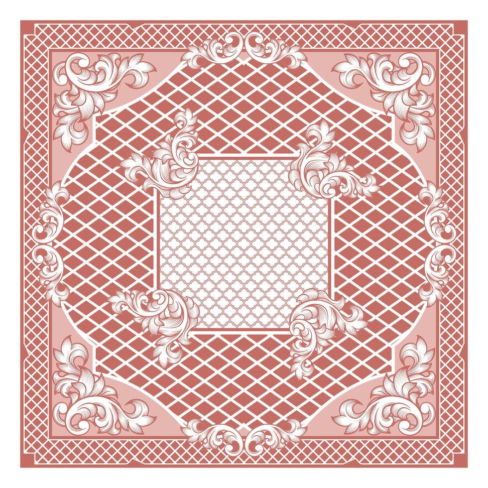 abstract vintage ornament scarf design vector