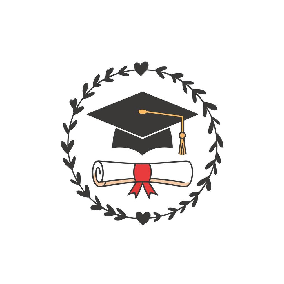 Script and Serif Graduation Font Design Monochrome Congrats Graduate Layout vector