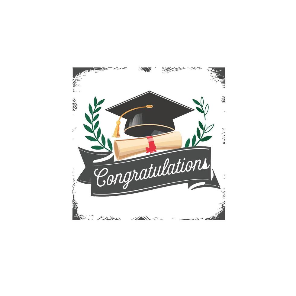 Modern Graduation Cap Line Drawing Single Stroke Minimal Art vector