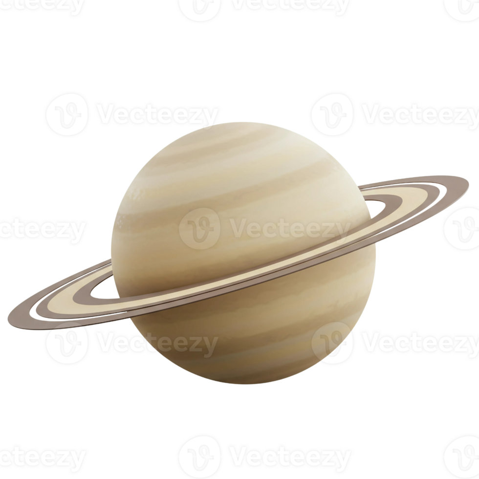Striking 3D Rendering of the Planet Saturn and Its Rings png