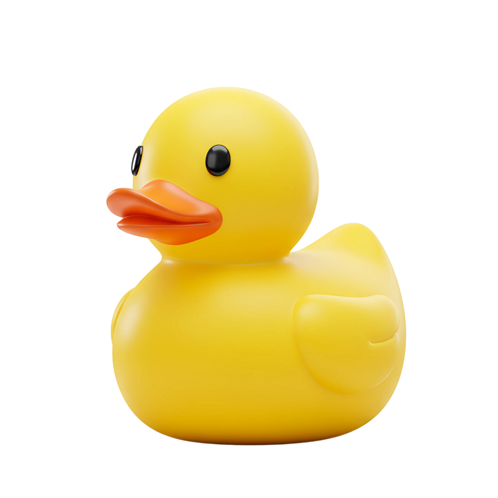 Cute 3D Rendering of a Classic Yellow Rubber Duck png