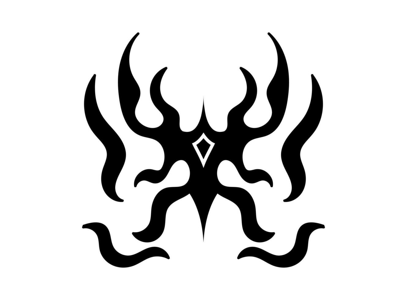 A tribal tattoo design with a large black and white image vector