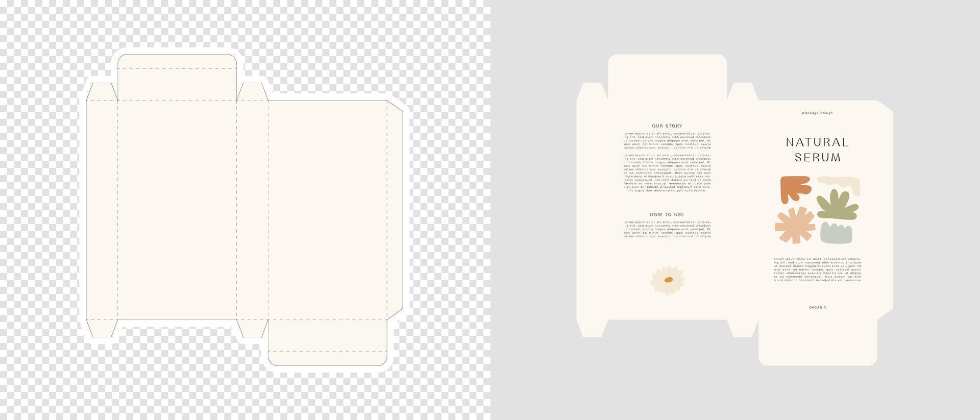 Two different paper cutouts of a box and a paper vector