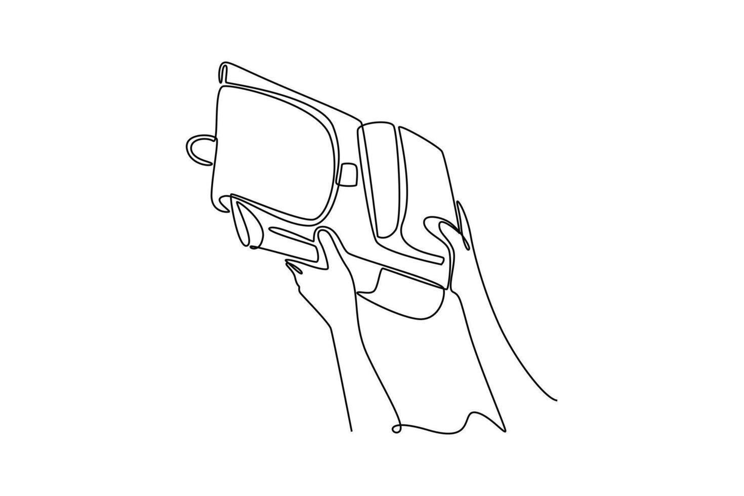 woman putting backpack on overhead locker. Travel locker concept. Single line draw design. graphic illustration vector