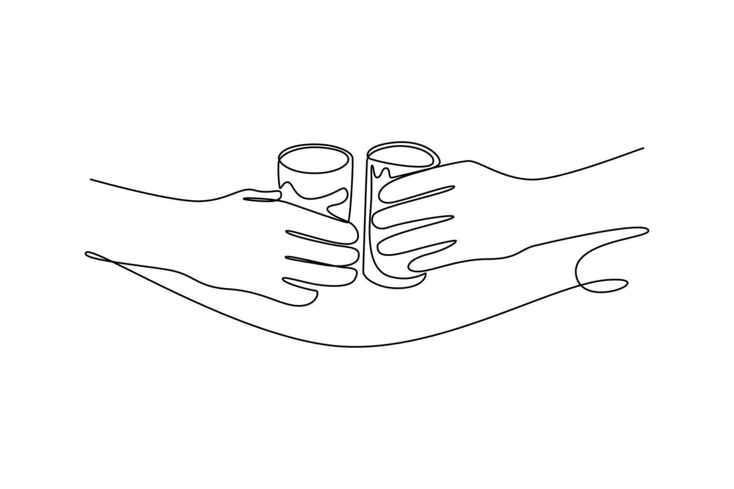 come together for a holiday barbecue party. Neighbor sharing concept. Single line draw design. graphic illustration vector