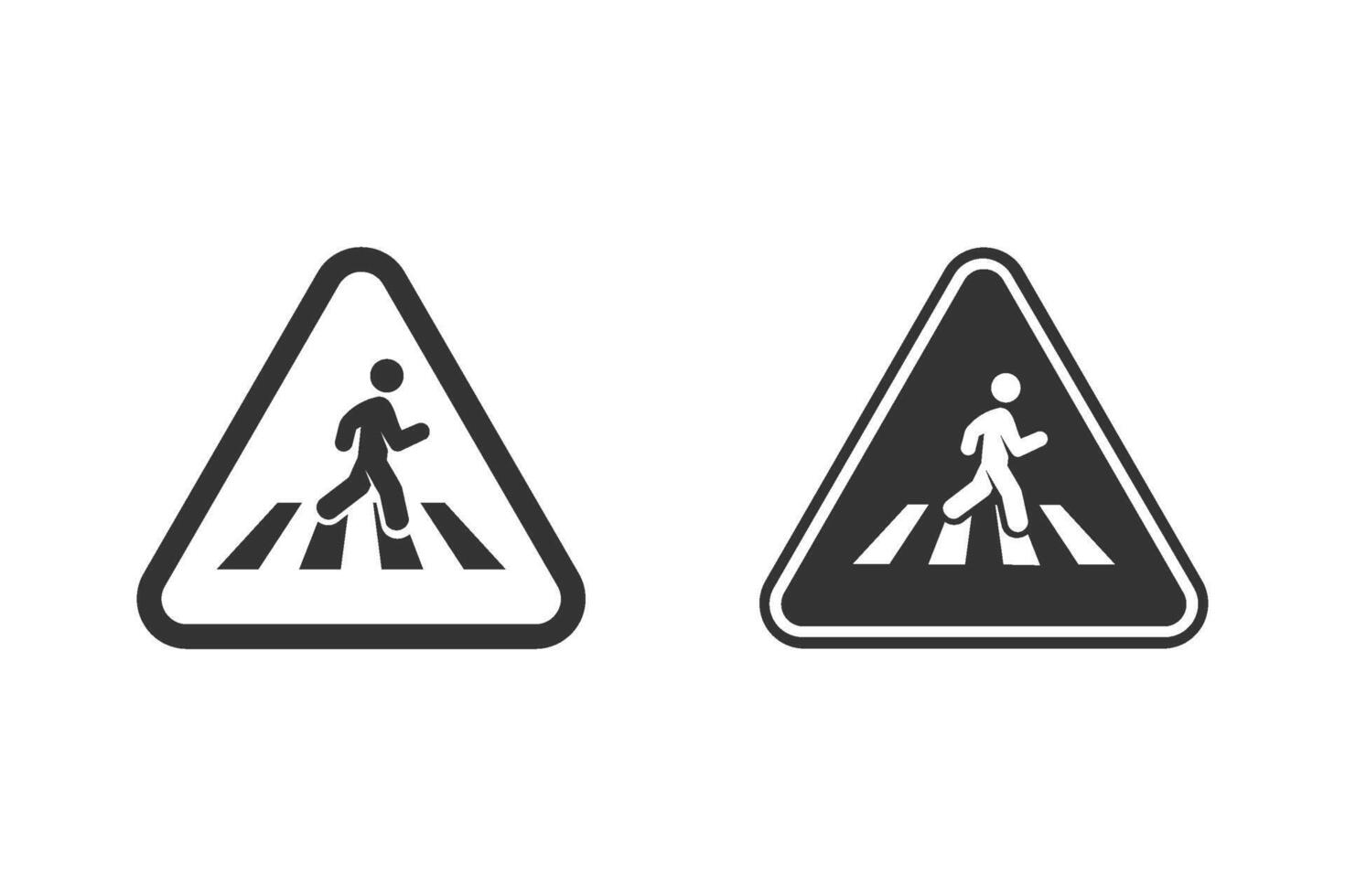 Pedestrian crossing sign, depicting a person walking on a zebra crossing. Suitable for safety and traffic-related projects vector