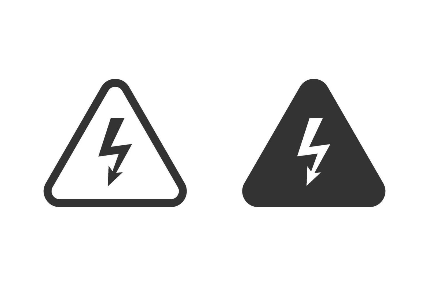 illustration of high voltage warning sign. Triangle with lightning bolt, indicating dangerous electrical current. Ideal for representing electrical hazards and safety precautions. vector