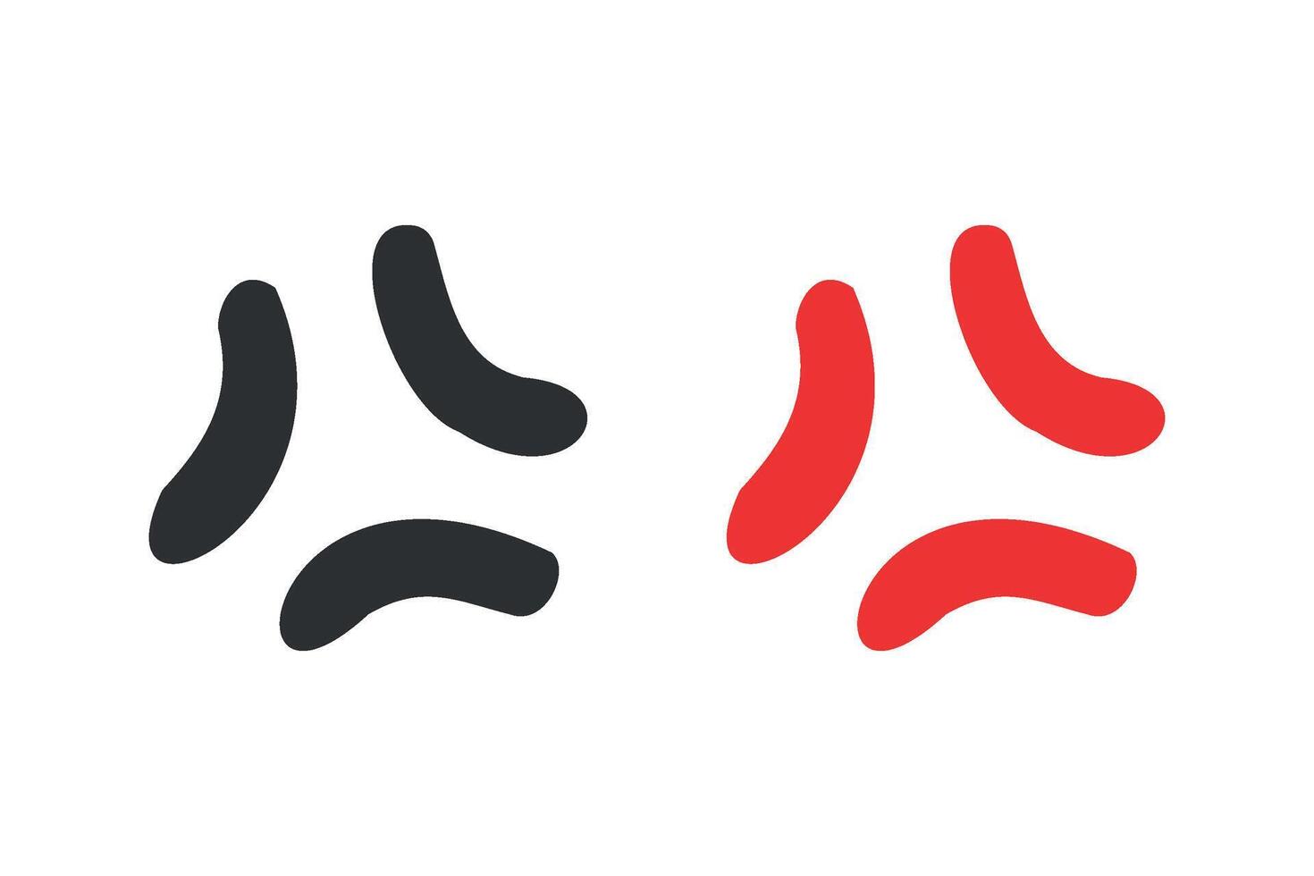 Hand drawn angry icon set. doodle anime anger symbol. angry comic icon. illustration vector