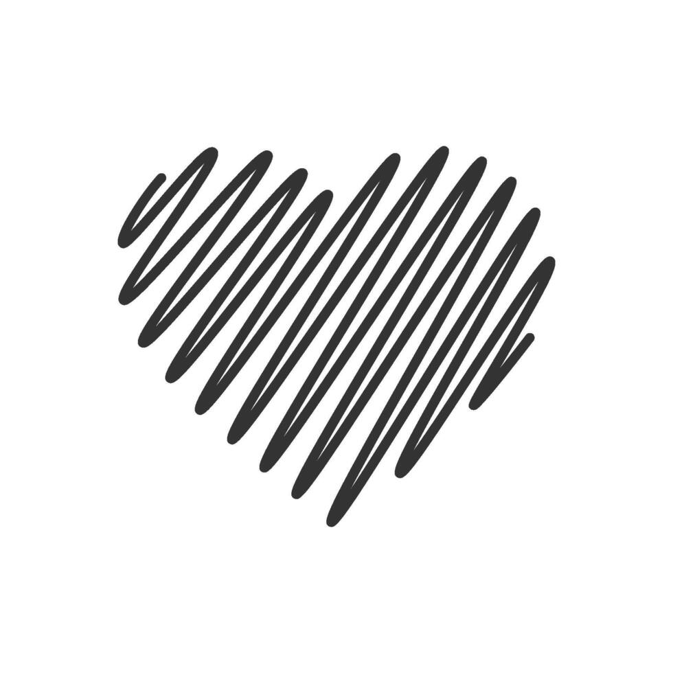 Hand-Drawn Scribble Heart. Perfect for designs related to love, affection, romance, and Valentine's Day. vector