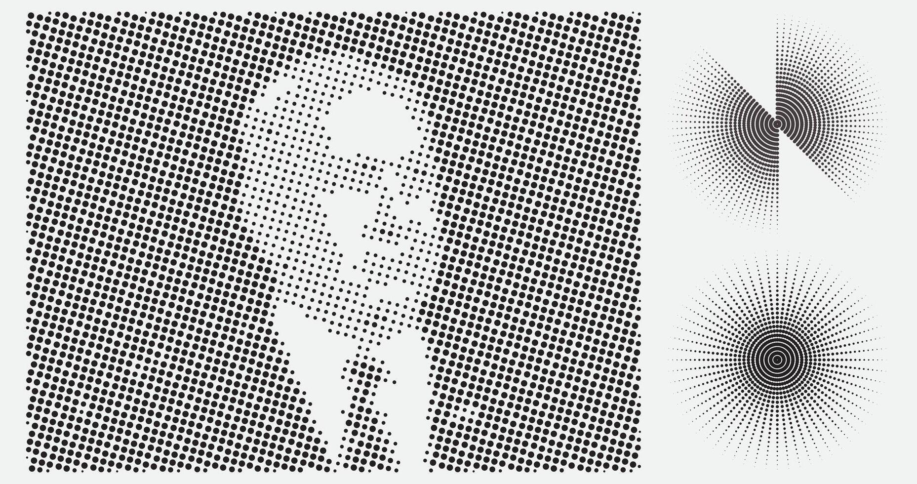 Human shape halftone geometric background with dotted patterns, gradient textures, and circular dotted effects. Perfect for trendy graphic art and creative designs. abstract grainy texture background vector