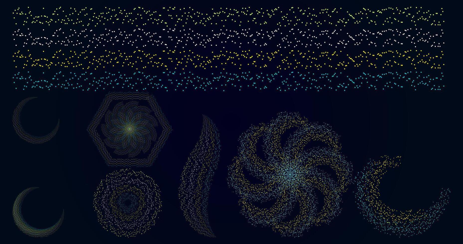 Realistic particles. Abstract halftone pattern confetti effect background. Festival background sparkle glittering elements. Celebrating elements. Glitter texture overly for your geometric design vector