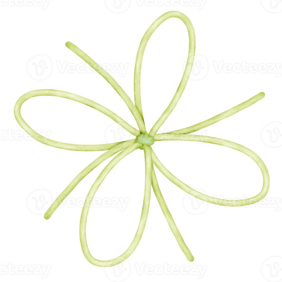 Green ribbon flower png