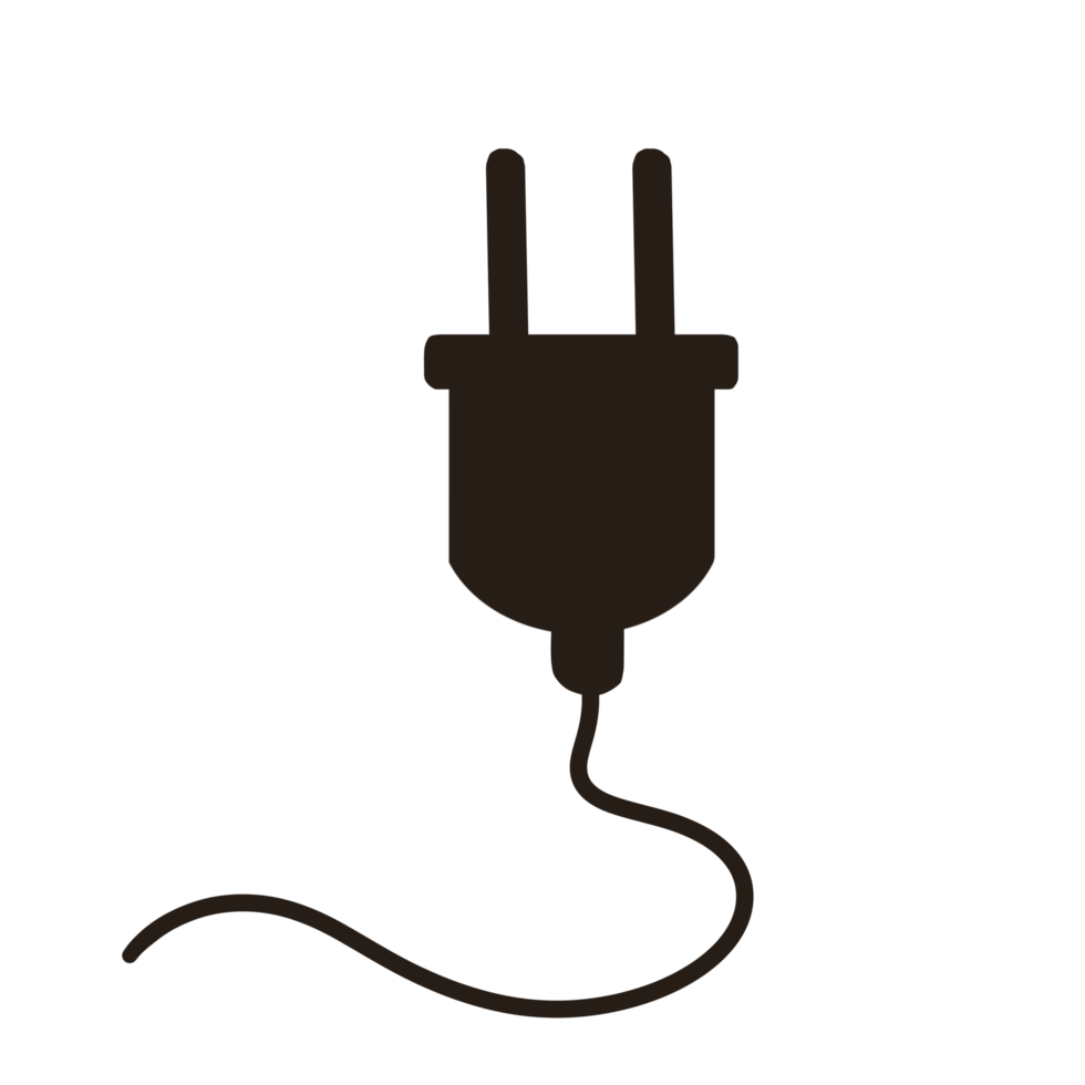 Icon illustration black silhouette of a plug png