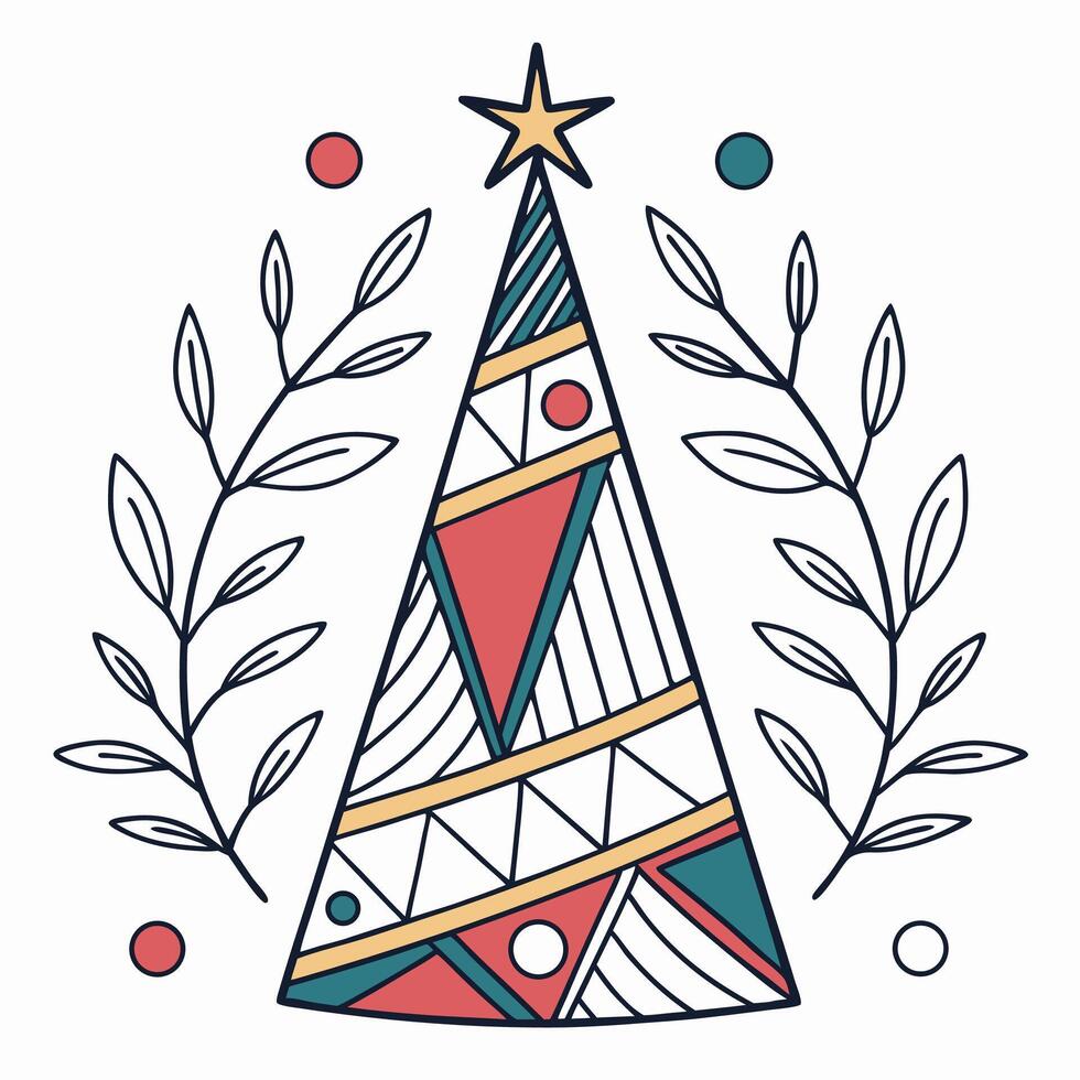 Geometric Christmas Tree Design vector