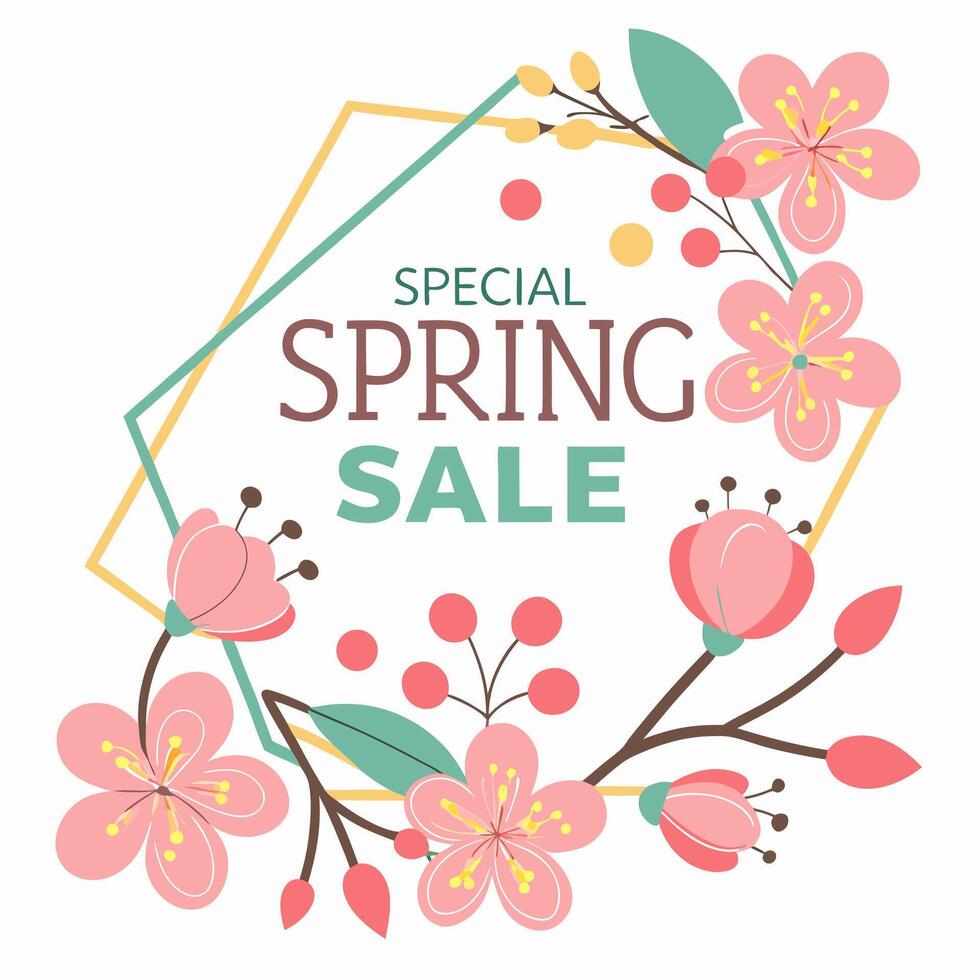 Spring Sale Floral Design vector