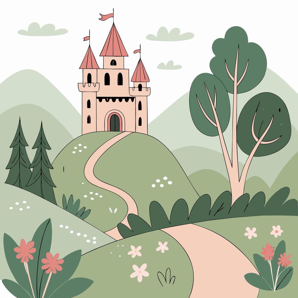 Fairytale Castle Illustration vector