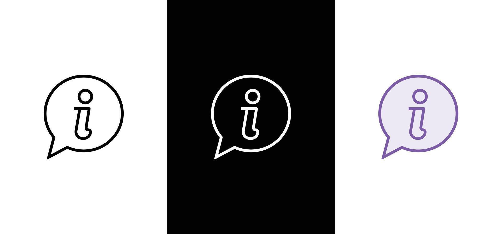 Info icons set. Info symbol flat style vector