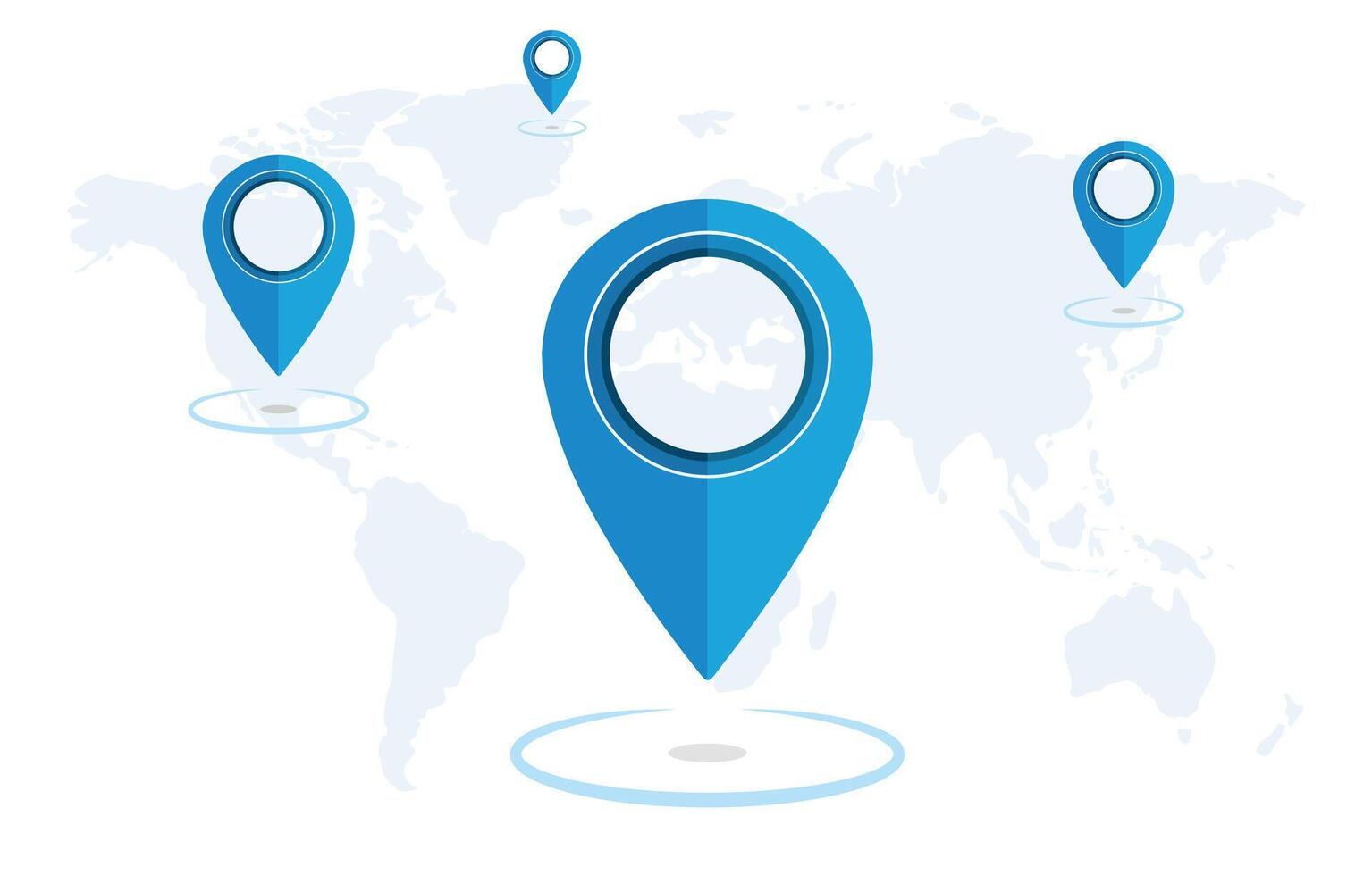 Blue location 3d icon marker or route gps position navigator sign vector