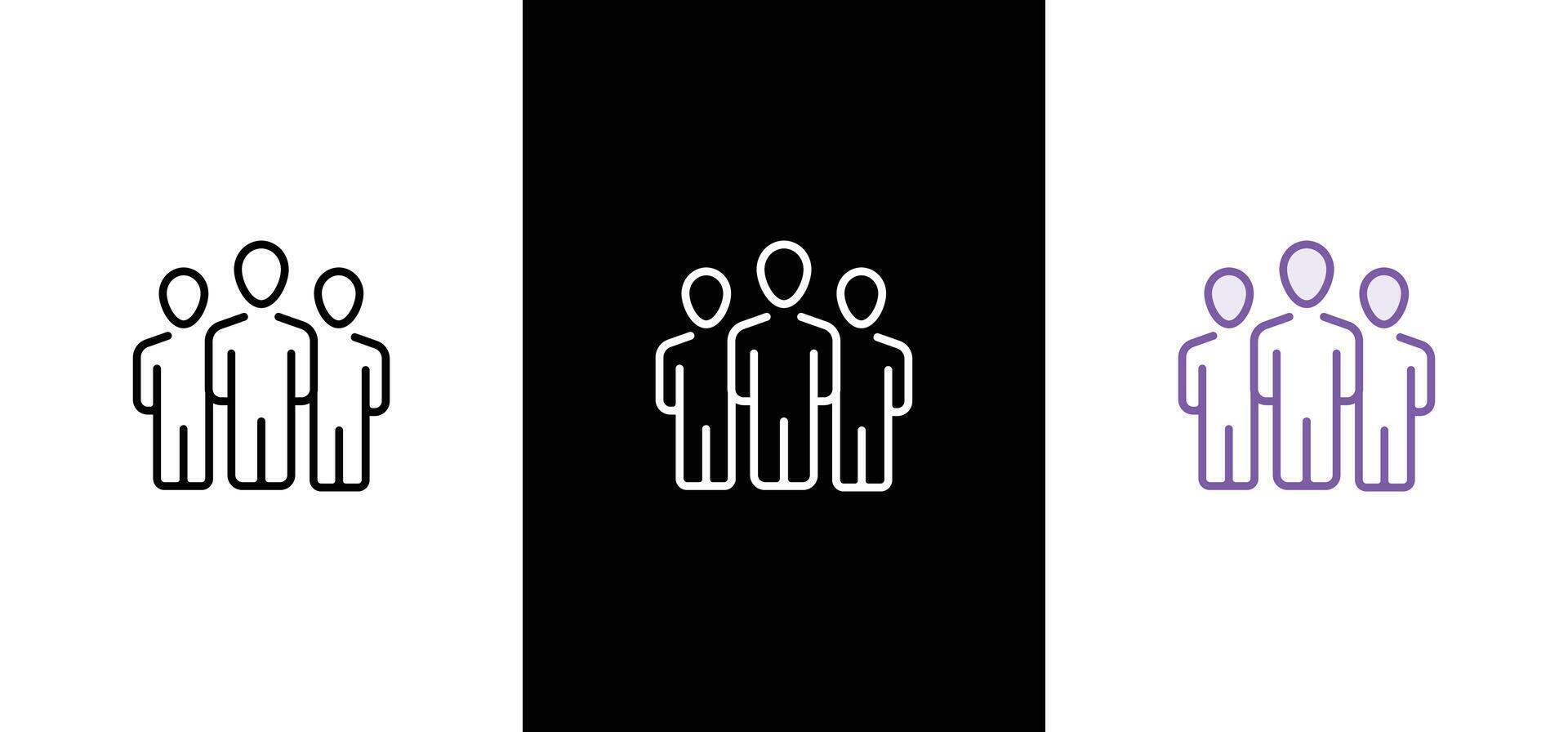 Squad icon in different style illustration. Group or teamwork icon design vector