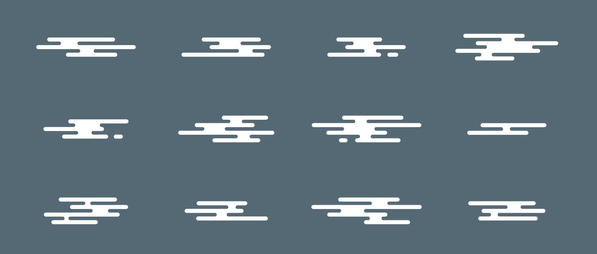set of chinese cloud icon. cloud collection vector