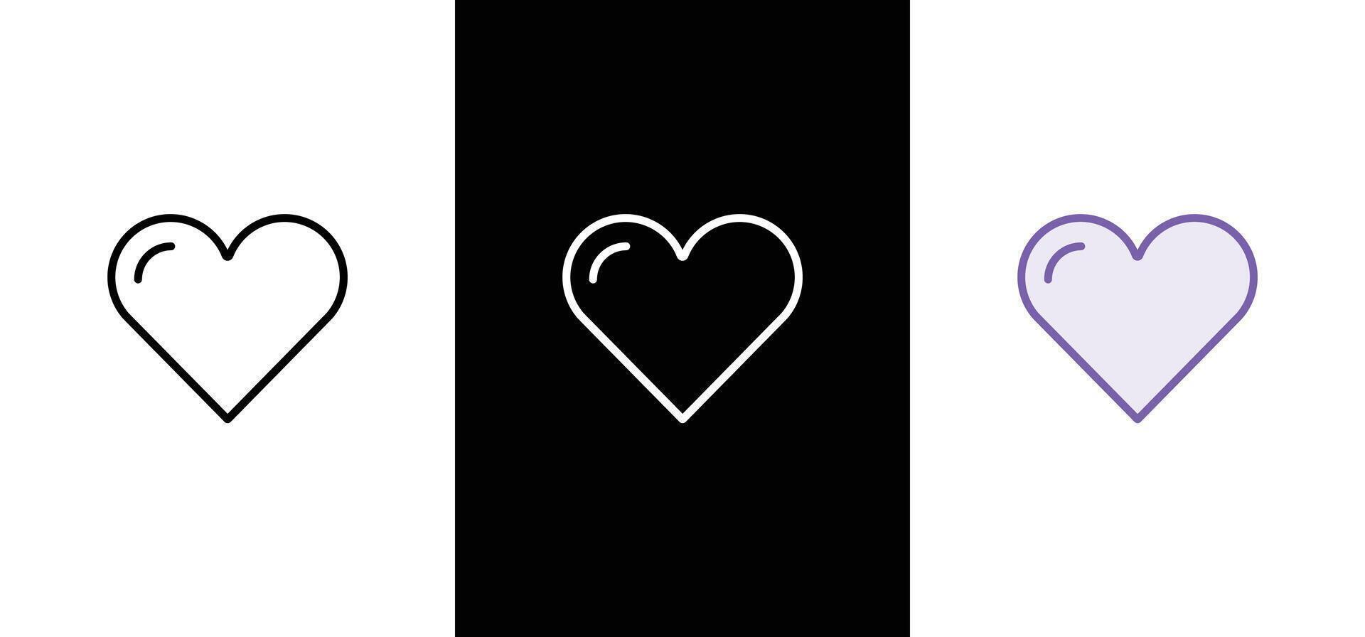 Heart Black Love Logo Variations vector